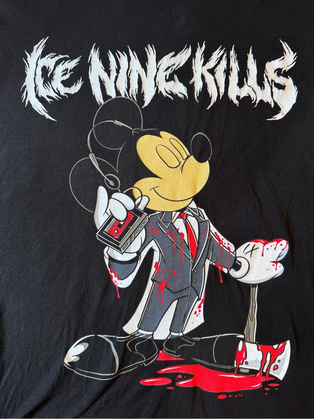 RARE Authentic Ice Nine Kills "American Psycho" Mickey Mouse Graphic T-Shirt 🩸